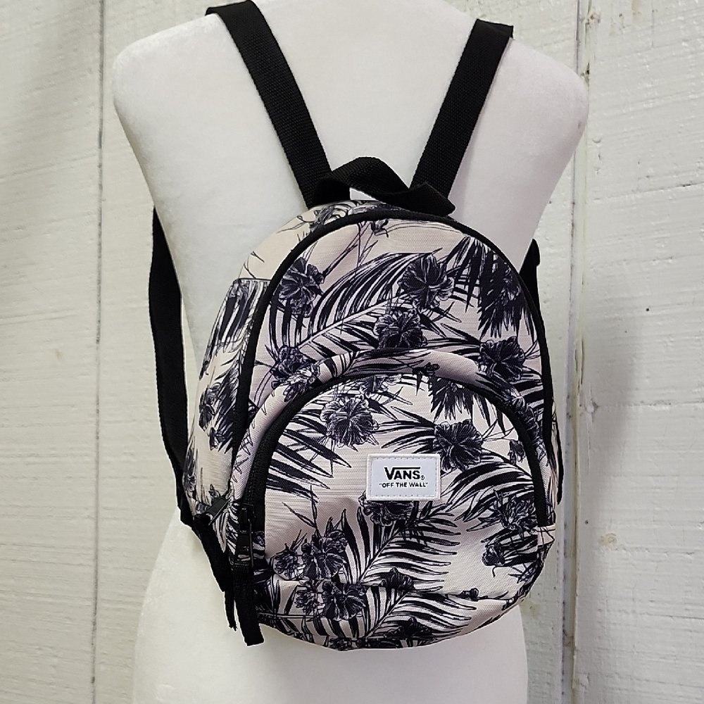 Vans Ranged Monochrome Palm Print Mini Backpack Bag Street Style